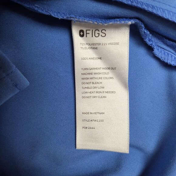 Figs Casma Three Pocket Scrub Top Womens Small Blue FW1100‎ - Picture 9 of 9